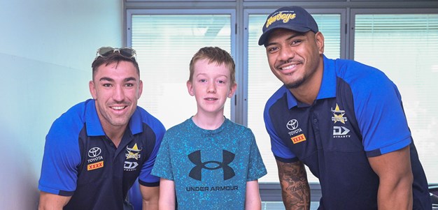Mikaele and Robson spread some Cowboys Magic at Townsville Hospital