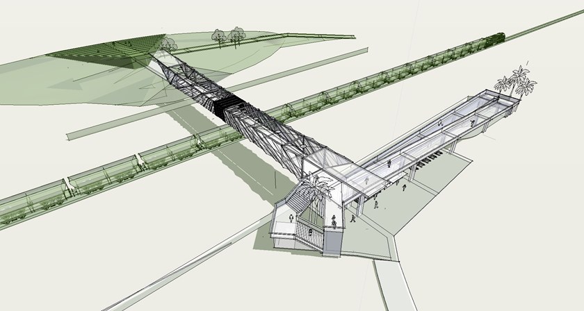 Artist's impression of the Reid Park Active Transport Bridge