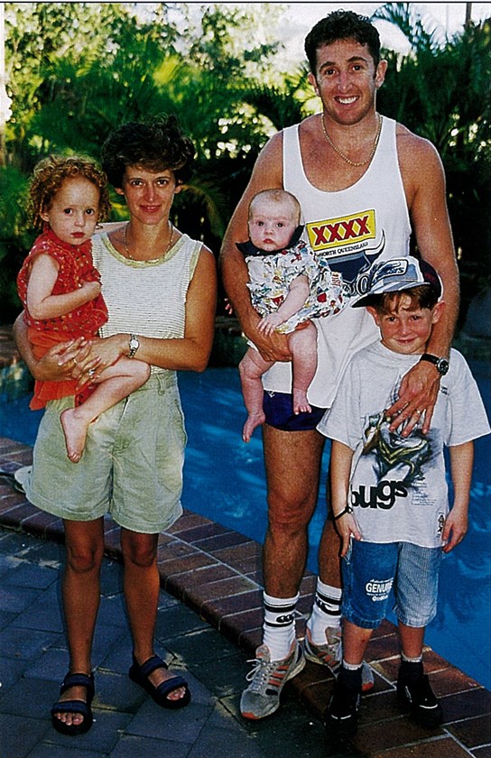 Johnathan with wife Karen, and children Scott, 7, Grace, two-and-a-half, and baby Geena. 