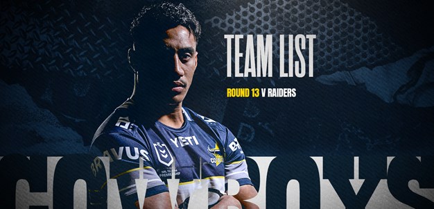 Cowboys NRL team list: Round 13 v Raiders