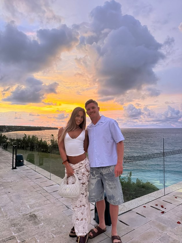 Tom in Bali with partner Millie