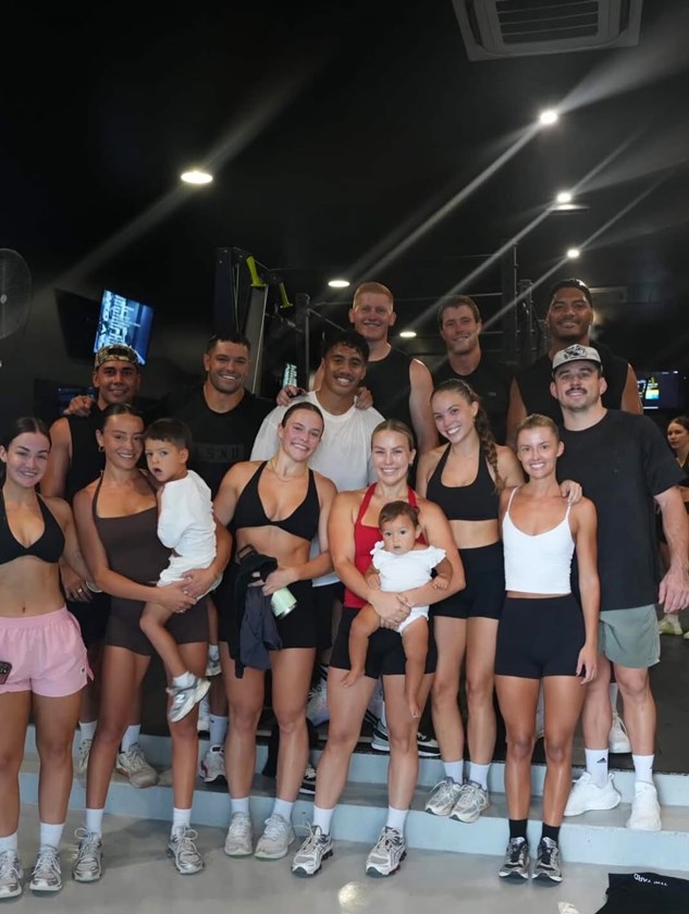 Some of the boys and their partners working out together in Townsville