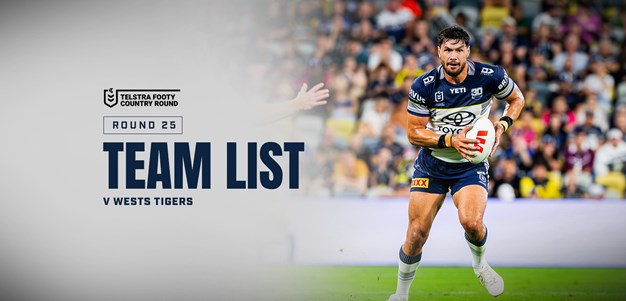 Cowboys NRL team list: Round 25 v Tigers