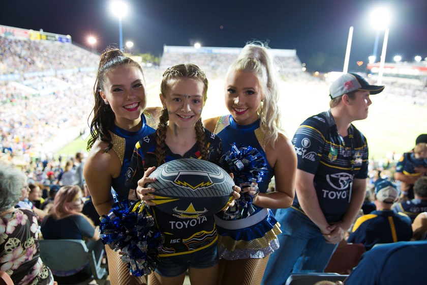 Meg received her 2018 Cowboys signed football at the Cowboys v Sharks game for Round 1!