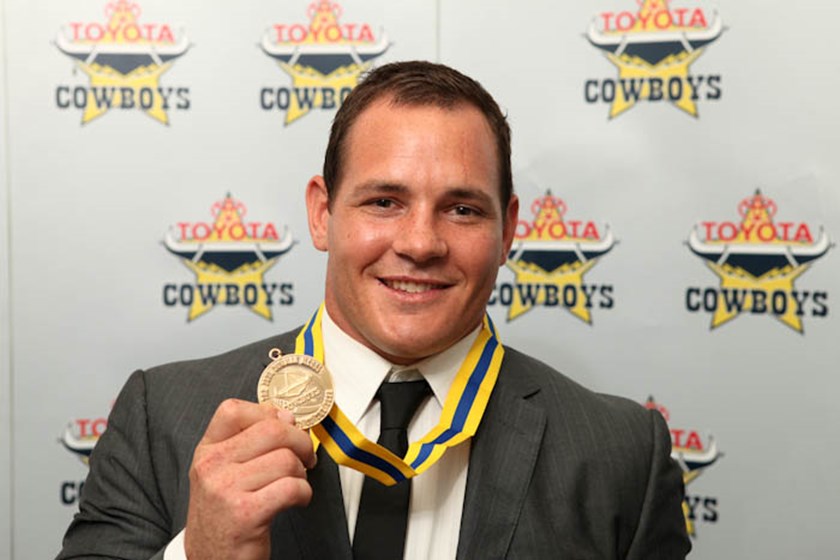 Matt Scott after being named the 2010 Cowboys Player of the Year