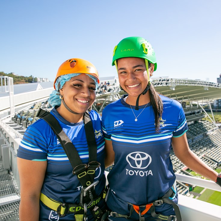 Gallery: Cowboys NRLW team abseils on day one