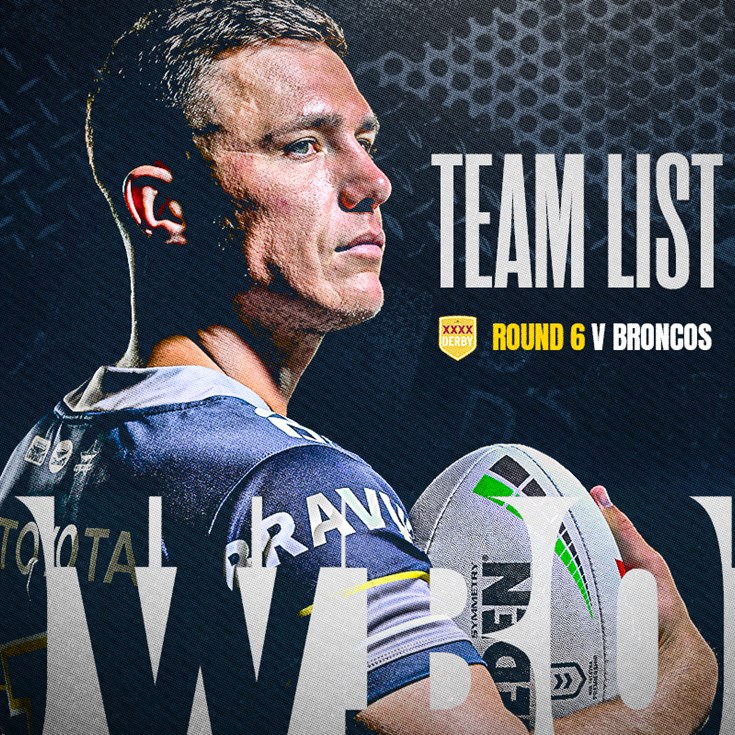 Cowboys NRL team list: Round 6 v Broncos