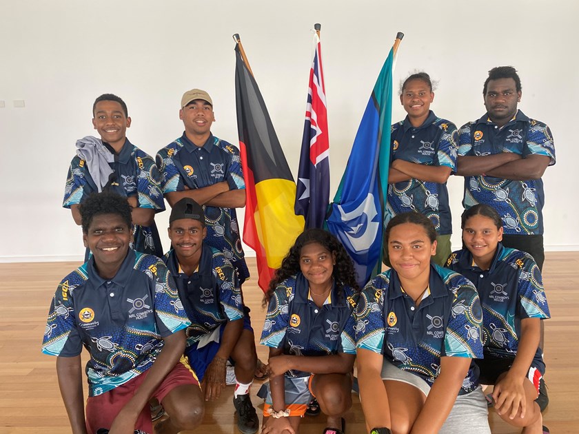 NRL Cowboys House students receive their 2020 polo shirts