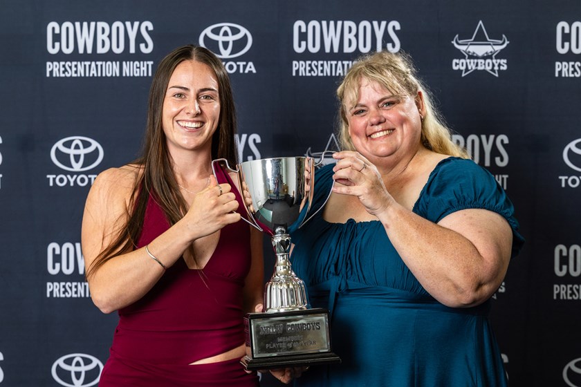 NRLW member, Kirsty, pictured with Fran Goldthorp. 