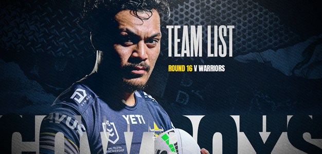 Cowboys NRL team list: Round 16 v Warriors