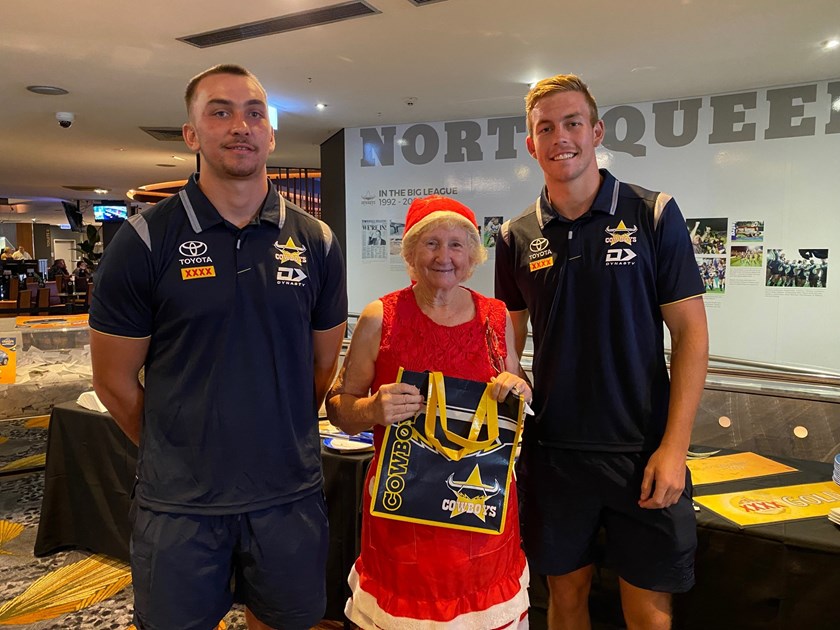 North Queensland Toyota Cowboys development players attended the Cowboys Supporters Team's annual Christmas party at Cowboys Leagues Club.