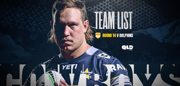Cowboys NRL team list: Round 14 v Dolphins