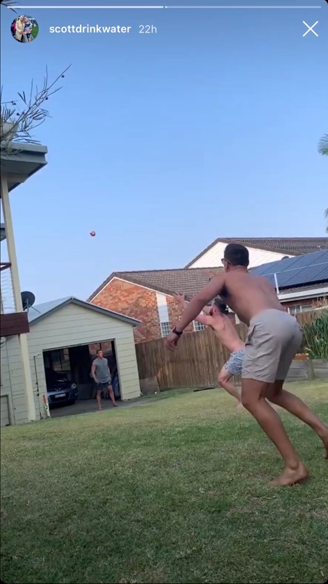 Scott Drinkwater playing some backyard football
