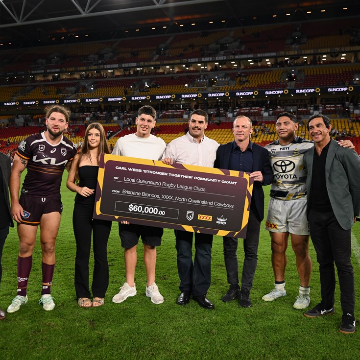 Cowboys, Broncos & XXXX launch Carl Webb Community Grant to back Queensland footy clubs