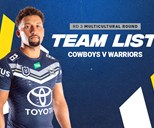 Cowboys team list: Round 3 v Warriors