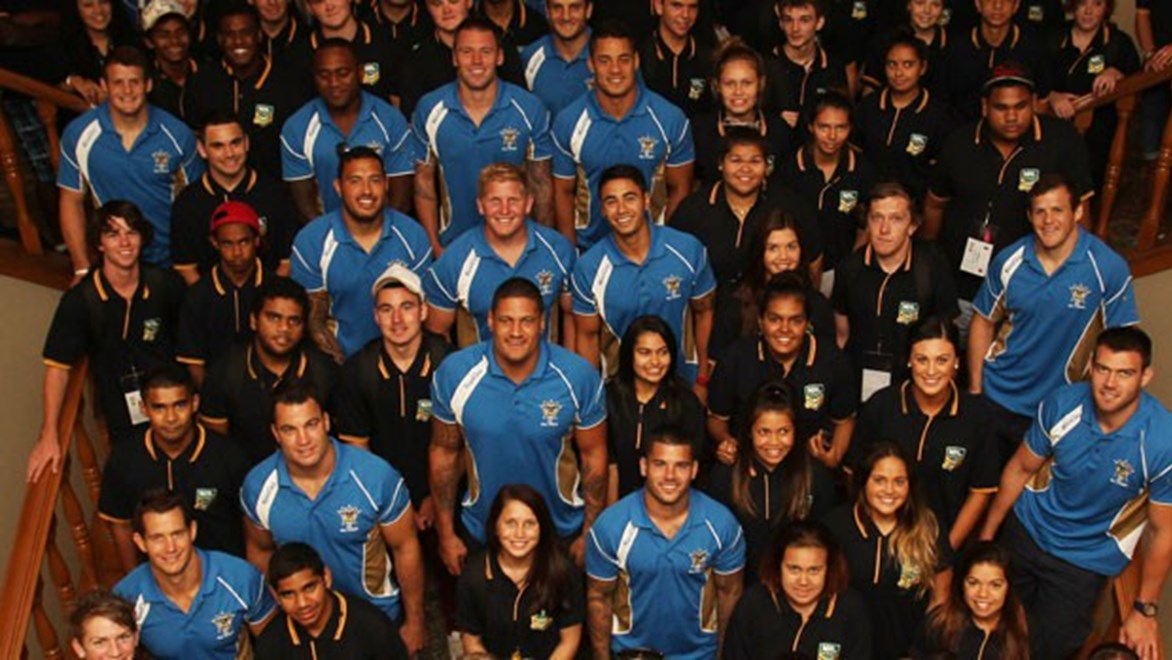 Students who attended the Youth Summit as part of All Stars festivities in 2013. Credit: Col Whelan. Copyright: NRL Photos