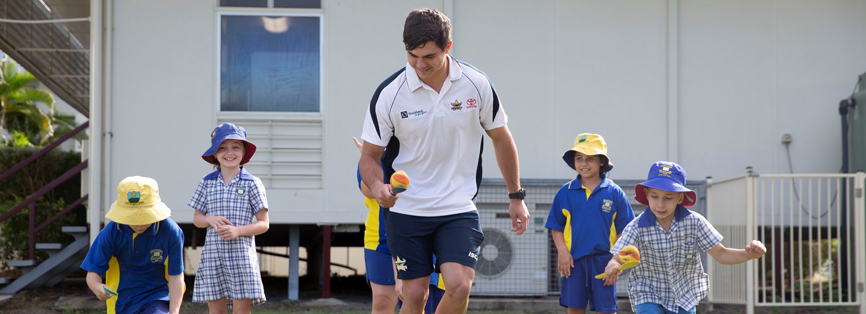 Jake Clifford in an egg-and-spoon race at Railway Estate State School