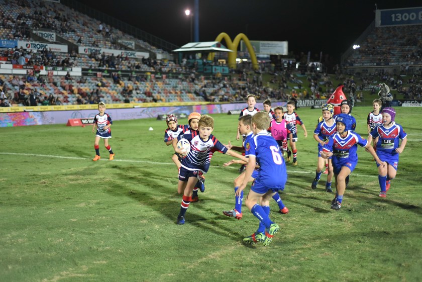 A fierce game of footy on the main field - Toyota Mini Mods